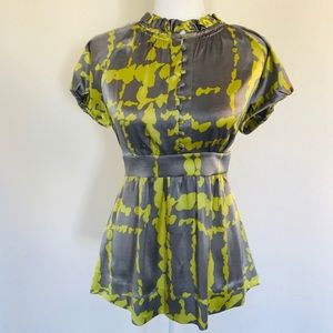 BCBG MaxAzria Silk Blend Gray Blouse Size S
